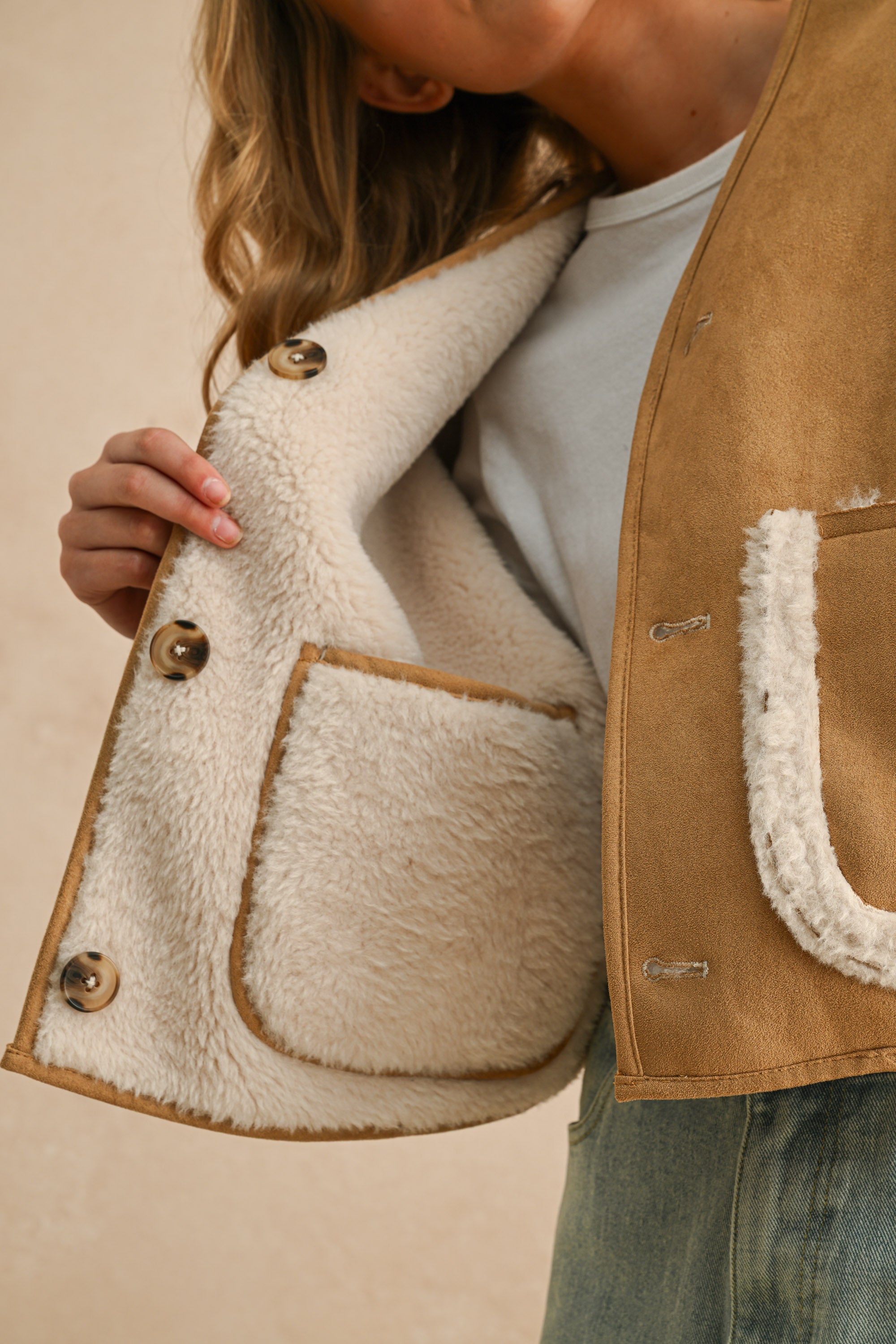 Suede With Sherpa Detail Reversible Jacket - camel, womens jacket collection