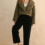 Big Collared Puffer Jacket - olive, womens jackets collection