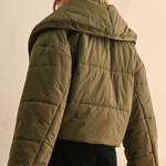 Big Collared Puffer Jacket - olive, womens jackets collection