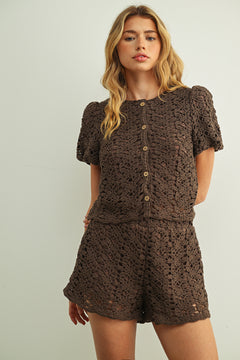 Crochet Short Sleeve Jacket