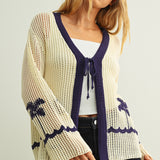 Crochet Knit Long Sleeve Cardigan