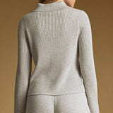 Zip Up Ribbed Knit Jacket