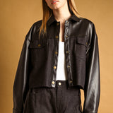 Contrasted Button Closure Jacket