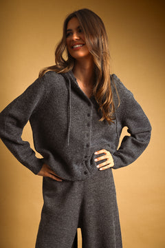 Button Front Sweater With Knit Pants