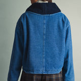 Sherpa Lined Toggle Button Denim Jacket