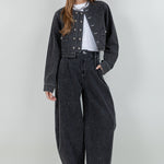 Barrel Leg Pant - black, womens pant/matching set collection