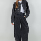 Barrel Leg Pant - black, womens pant/matching set collection