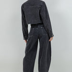 Barrel Leg Pant - black, womens pant/matching set collection
