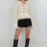 Fringe Detail Button Down Cardigan