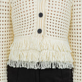 Fringe Detail Button Down Cardigan