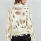 Fringe Detail Button Down Cardigan