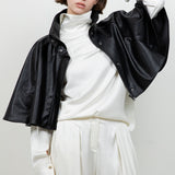 Leather Poncho Jacket
