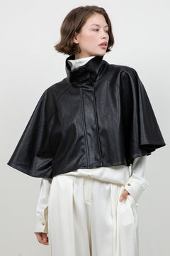 Leather Poncho Jacket