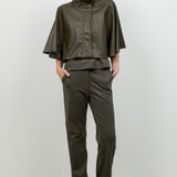 Leather Poncho Jacket