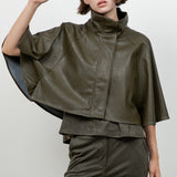 Leather Poncho Jacket