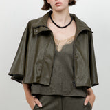 Leather Poncho Jacket