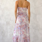 Ruffled Floral Print Maxi Dress