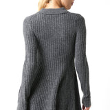 Long Sleeve Ribbed Sweater Dress