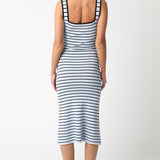 Stripe Bodycon Midi Dress