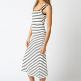 Stripe Bodycon Midi Dress