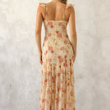 Ruffle Sleeve Floral Maxi Dress