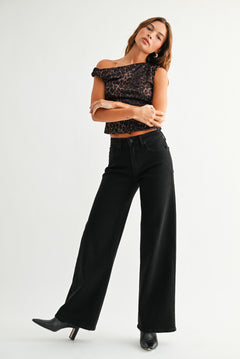 Just Black - HR Full Length Straight Jean - black, womens jean collection