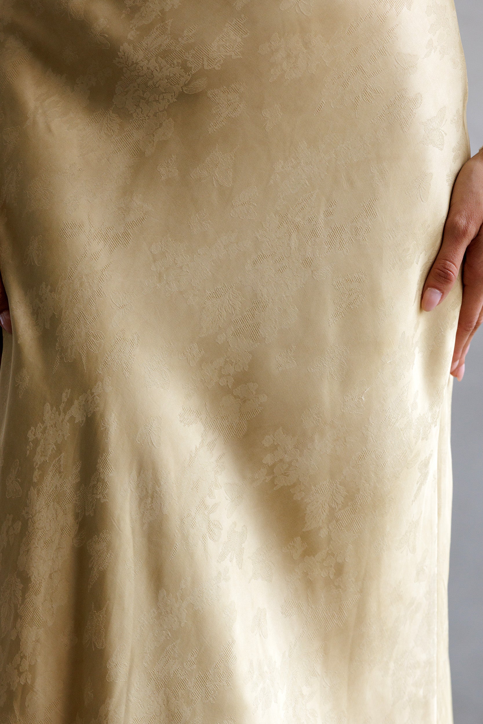 Embroidered Silk Skirt - Mustard, Women's Skirts Collection