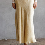 Embroidered Silk Skirt - Mustard, Women's Skirts Collection
