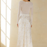 Floral Silk Elastic Maxi Skirt