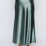 Silk Detail Maxi Skirt - Sage Green, Women's Skirts Collection