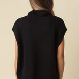 Sleeveless Mock Neck Sweater