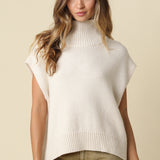Sleeveless Mock Neck Sweater