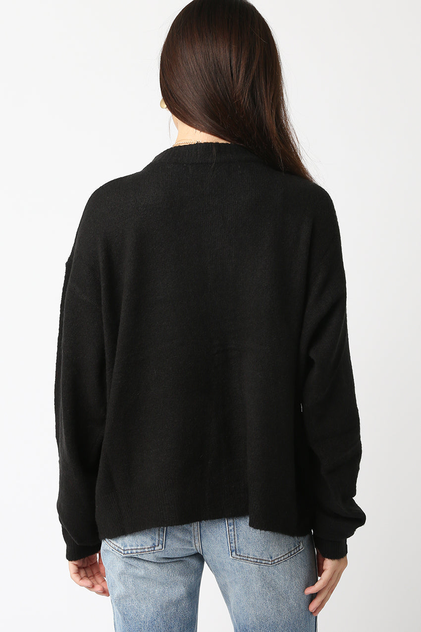 Button Front Cardigan - Black, Women's Tops Collection