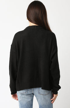 Button Front Cardigan - Black, Women's Tops Collection