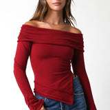 Off Shoulder Side Slit Top