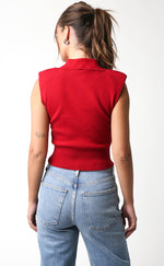 Sleeveless Shoulder Pad Top