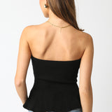 Strapless Peplum Top