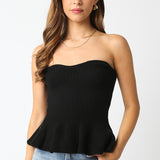 Strapless Peplum Top