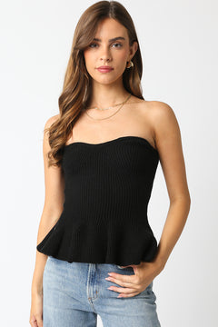 Strapless Peplum Top