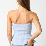 Strapless Peplum Top