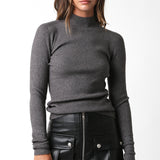 Long Sleeve Mock Neck Sweater Top