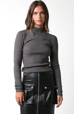 Long Sleeve Mock Neck Sweater Top