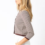 Striped Cropped Cardigan - brown/cream, womens cardigan collection