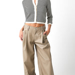 Striped Cropped Cardigan - black/cream, womens cardigan collection