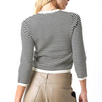 Striped Cropped Cardigan - black/cream, womens cardigan collection