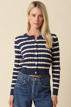 Striped Sweater Cardigan
