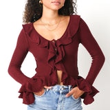 Ruffled Cardigan