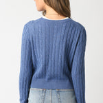Cable Knit Cardigan - dusty blue, womens cardigan collection