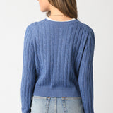 Cable Knit Cardigan - dusty blue, womens cardigan collection