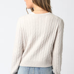 Cable Knit Cardigan - ecru womens cardigan collection